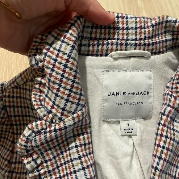 Janie & Jack Equestrian Plaid jacket with ruffle collar - Picture 3 of 4